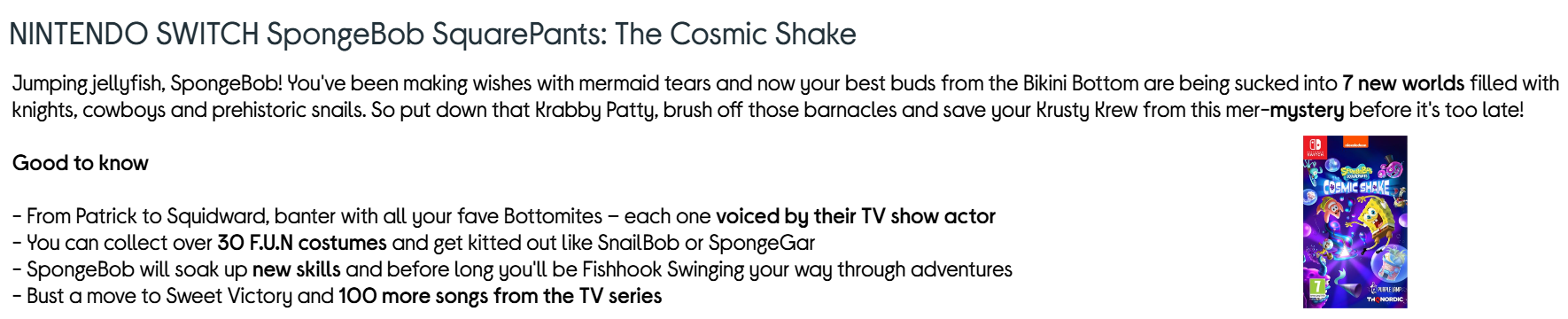 Screenshot of Spongebob for Nintendo Switch copy